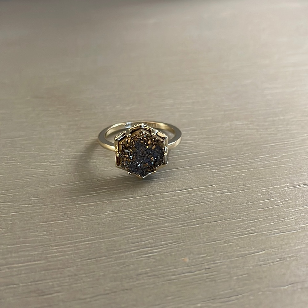 Kendra Scott gold druzy ring